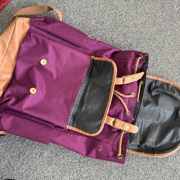 Benrus 19” Backpack Rucksack Nap sack Multi-Pockets Canvas/Leather - Picture 3 of 3